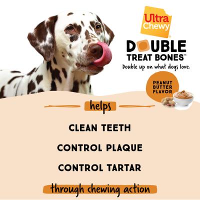 Show full view: Ultra Chewy Double Treat Bone Peanut Butter Flavor Dog Treats, 1 count slide 5 of 6