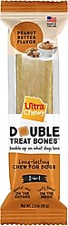Ultra Chewy Double Treat Bone Peanut Butter Flavor Dog Treats, 1 count