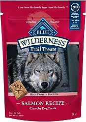 Blue Buffalo Wilderness Trail Treats Grain-Free Salmon Biscuits Dog Treats, 24-oz bag, bundle of 2