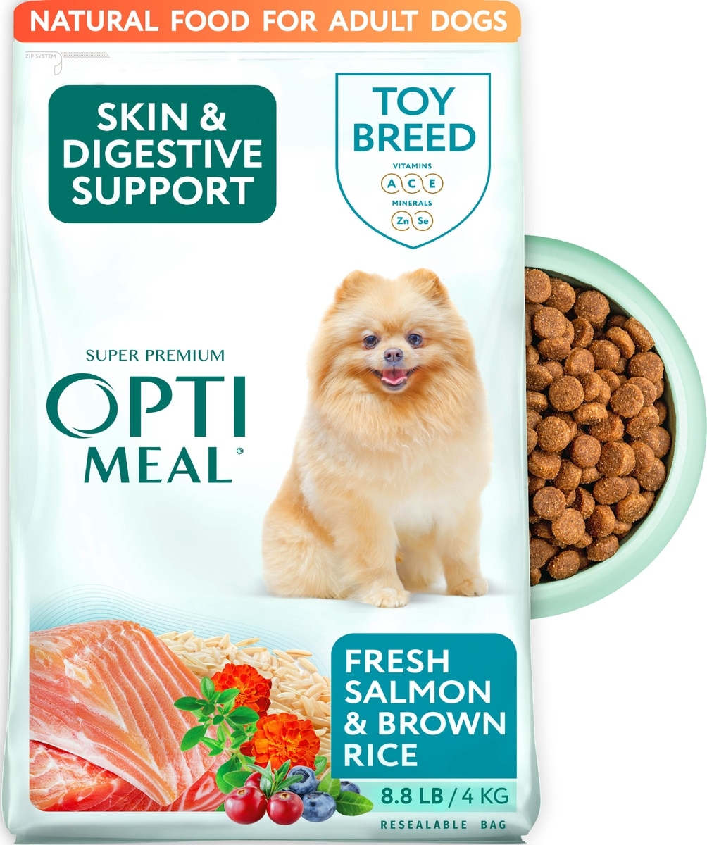 OPTIMEAL Skin & Digestive Support Salmon & Brown Rice Recipe Toy