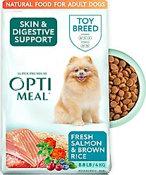 Optimeal Skin & Digestive Support Salmon & Brown Rice Recipe Toy Breed Dry Dog Food, 8.8-lb bag