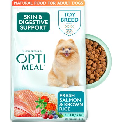 Optimeal Optimeal Skin & Digestive Support Salmon & Brown Rice Recipe Toy Breed Dry Dog Food, 8.8-lb bag