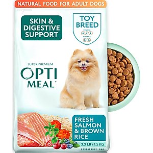 Optimeal Skin & Digestive Support Salmon & Brown Rice Recipe Toy Breed Dry Dog Food, 3.3-lb bag