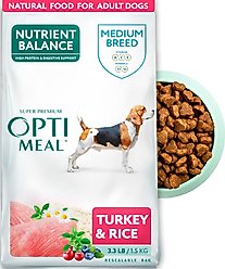 Optimeal Nutrient Balance Turkey & Rice Recipe Medium Breed Dry Dog Food, 3.3-lb bag