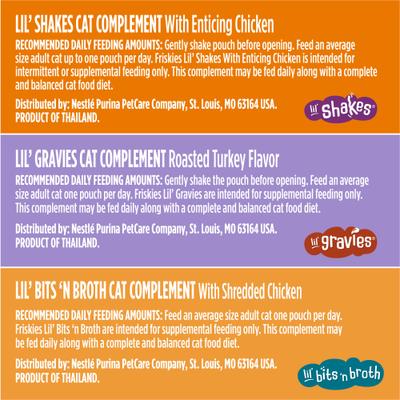 Show full view: Friskies Poultry Favorites Variety Pack Lickable Gravy Cat Food Complement, case of 8 slide 10 of 12