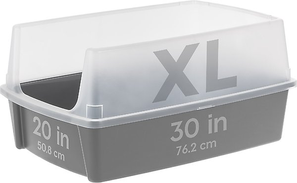 Show full view: IRIS Open Top Cat Litter Box with Scatter Shield, XX-Large, Gray slide 6 of 8