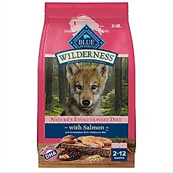 Blue Buffalo Wilderness Puppy High-Protein Salmon Recipe Natural Dry Dog Food, 24-lb bag