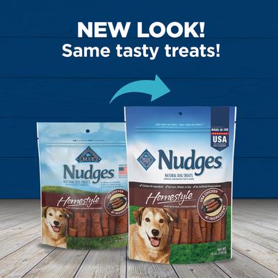 Show full view: Blue Buffalo Nudges Homestyle Chicken & Pork Dog Treats, 18-oz bag slide 9 of 10