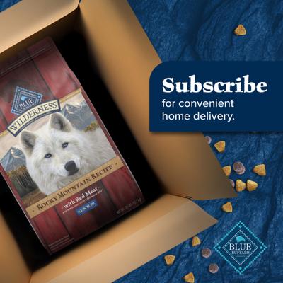 Show full view: Blue Buffalo Wilderness Rocky Mountain Recipe Senior High Protein Natural Red Meat & Grain Dry Dog Food, 28-lb bag slide 10 of 12
