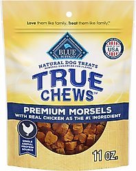 Blue Buffalo True Chews Premium Morsels Natural Grain-Free Chicken Dog Treats, 11-oz bag