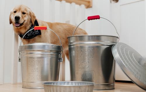 Show full view: Behrens Embossed Galvanized Steel Locking Lid Trash Can with Lid, 10-gal slide 2 of 4