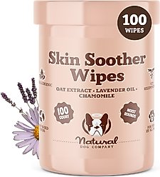Natural Dog Company Skin Soother Dog Wipes, 100 count