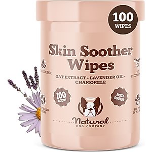 Natural Dog Company Skin Soother Dog Wipes, 100 count