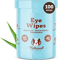 Natural Dog Company Eye Dog Grooming Wipes, 100 count