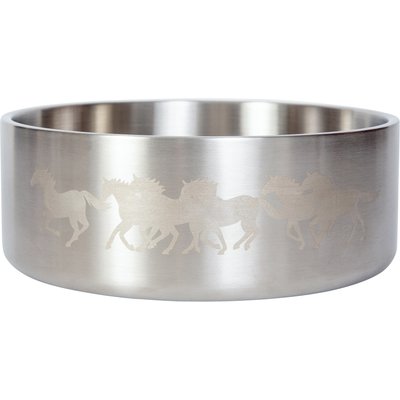 Wrangler Wrangler Double Walled Stainless Steel Dog Bowl, Silver, 42-oz