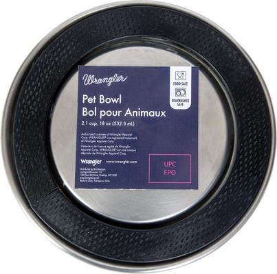 Show full view: Wrangler Double Walled Stainless Steel Dog Bowl, Silver, 18-oz slide 6 of 6