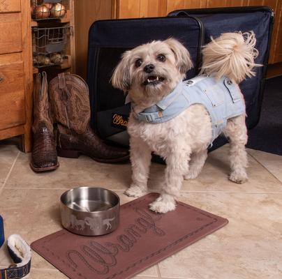 Show full view: Wrangler Padded Dog Feeding Mat, Brown slide 3 of 3