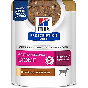 Hill's Prescription Diet Gastrointestinal Biome Chicken & Carrot Stew Wet Dog Food, 2.8-oz pouch, case of 24