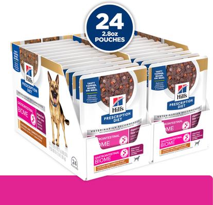 Show full view: Hill's Prescription Diet Gastrointestinal Biome Chicken & Carrot Stew Wet Dog Food, 2.8-oz pouch, case of 24 slide 3 of 10