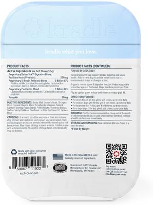 Show full view: Kradle 3-in-1 Pre + Post + Probiotic Salmon Flavor Chew Supplement for Dogs, 90 count slide 3 of 11