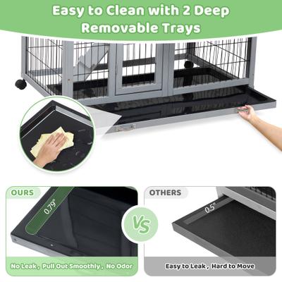 Show full view: Coziwow Indoor & Outdoor Wheeled Wood Rabbit Hutch slide 5 of 11