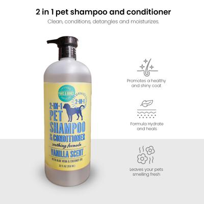 Show full view: PAWS & BONES 2-in-1 Dog & Cat Shampoo & Conditioner, Vanilla Scented, 32-fl oz bottle slide 4 of 7