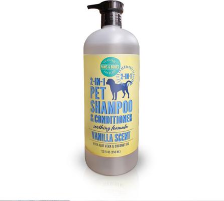 Show full view: PAWS & BONES 2-in-1 Dog & Cat Shampoo & Conditioner, Vanilla Scented, 32-fl oz bottle slide 2 of 7