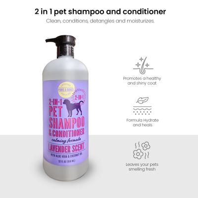 Show full view: PAWS & BONES 2-in-1 Dog & Cat Shampoo & Conditioner, Lavender Scented, 32-fl oz bottle slide 4 of 6