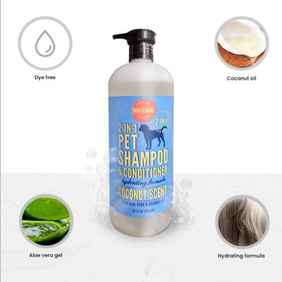 Show full view: PAWS & BONES 2-in-1 Dog & Cat Shampoo & Conditioner, Coconut Scented, 32-fl oz bottle slide 4 of 8