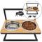 Show in main carousel: Wrangler Adjustable Elevated Feeder Dog Bowl, Black/Brown, 6.7-cup slide 1 of 10