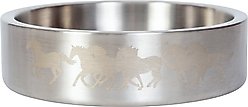 Wrangler Double Walled Stainless Steel Dog Bowl, Silver, 18-oz