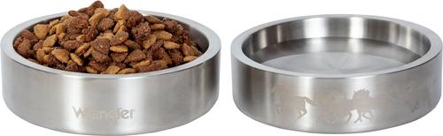 Show full view: Wrangler Double Walled Stainless Steel Dog Bowl, Silver, 18-oz slide 3 of 6