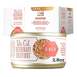 Tiki Cat Veterinary Solutions GI-Health Chicken, Egg & Pumpkin Recipe Shredded Grain-Free Wet Cat Food, 2.8-oz can, case of 18