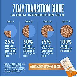Tiki Cat Veterinary Solutions Lo-Calorie Tuna & Pollock Recipe Flaked Grain-Free Wet Cat Food, 2.8-oz can, case of 18 slide 2 of 9
