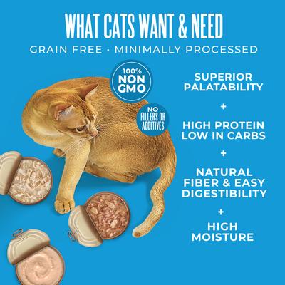 Show full view: Tiki Cat Veterinary Solutions Lo-Calorie Trial Variety Pack Grain-Free Wet Cat Food, 2.8-oz can, case of 3 slide 5 of 11