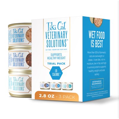 Tiki Cat Veterinary Solutions Tiki Cat Veterinary Solutions Lo-Calorie Trial Variety Pack Grain-Free Wet Cat Food, 2.8-oz can, case of 3