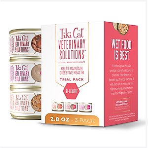 Tiki Cat Veterinary Solutions GI-Health Trial Variety Pack Grain-Free Wet Cat Food, 2.8-oz can, case of 3