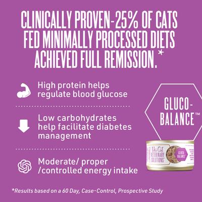 Show full view: Tiki Cat Veterinary Solutions Gluco-Balance Chicken & Chicken Liver Recipe Grain-Free Wet Cat Food, 2.8-oz can, case of 18 slide 4 of 11