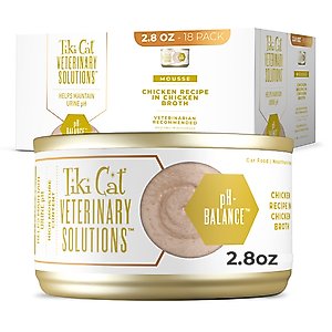 Tiki Cat Veterinary Solutions pH-Balance Chicken Recipe Pate Grain-Free Wet Cat Food, 2.8-oz can, case of 18