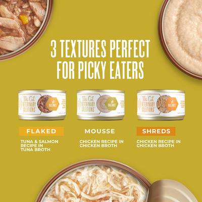 Show full view: Tiki Cat Veterinary Solutions pH-Balance Trial Variety Pack Grain-Free Wet Cat Food, 2.8-oz can, case of 3 slide 7 of 12