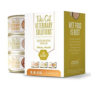 Tiki Cat Veterinary Solutions pH-Balance Trial Variety Pack Grain-Free Wet Cat Food, 2.8-oz can, case of 3