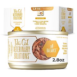Tiki Cat Veterinary Solutions pH-Balance Tuna & Salmon Recipe Flaked Grain-Free Wet Cat Food, 2.8-oz can, case of 18