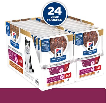 Show full view: Hill's Prescription Diet i/d Digestive Care Chicken & Carrot Stew Wet Cat Food, 2.8-oz pouch, case of 24 slide 3 of 10