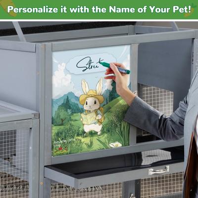 Show full view: Coziwow Outdoor 3 Room Rabbit Hutch, Gray slide 5 of 9