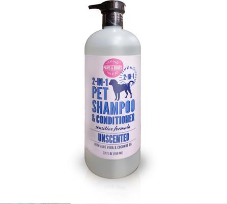 Show full view: PAWS & BONES 2-in-1 Dog & Cat Shampoo & Conditioner, Unscented, 32-fl oz bottle slide 2 of 7