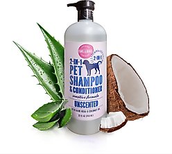PAWS & BONES 2-in-1 Dog & Cat Shampoo & Conditioner, Unscented, 32-fl oz bottle