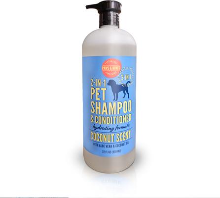 Show full view: PAWS & BONES 2-in-1 Dog & Cat Shampoo & Conditioner, Coconut Scented, 32-fl oz bottle slide 3 of 8