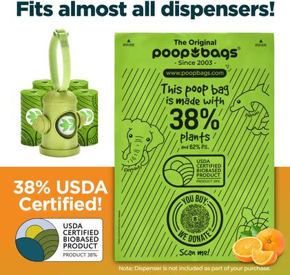 Show full view: The Original Poop Bags USDA Certified Biobased Rolls, Orange Scented, 960 count slide 3 of 7