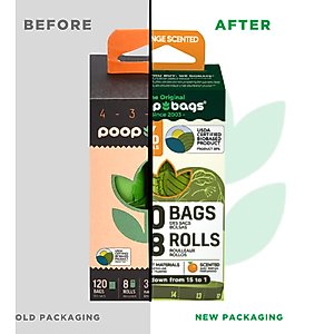 The Original Poop Bags® USDA Certified Biobased Rolls, Orange Scented, 120 count