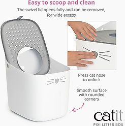 Catit PIXI Cat Litter Box, Grey slide 2 of 6